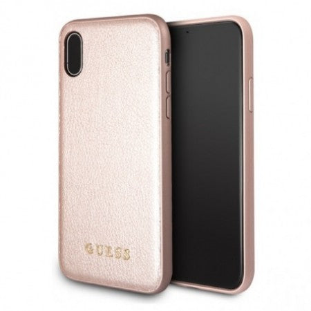 Apple IPhone Xs MAX -GUESS Pure Leather Hard Case-Rose Gold
