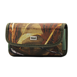 Camouflage Rugged Horizontal Pouch w/Velcro Closure & Metal Clip on Back