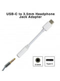 Universal USB Type C to 3.5mm Audio Headphone Jack Adapter Cable-White