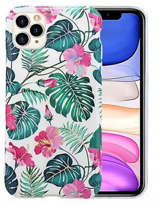 Apple IPhone 11 PRO -Plating Flower Silicone Case w/Laser Effect