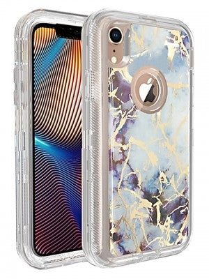 Apple IPhone XR Heavy Duty Marbleized Protective Case