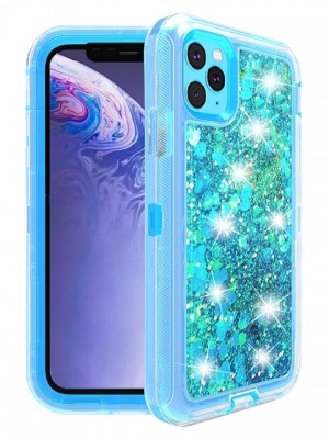 Apple IPhone 11 PRO-Heavy Duty Transparent Protective Floating Glitter Case