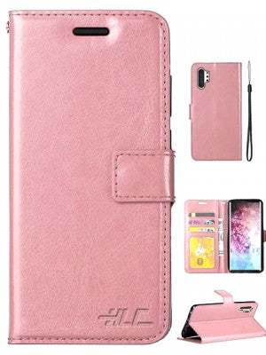 Samsung-Galaxy NOTE 10 PLUS/PRO-Plain Leather Wallet Case w/Credit Card Slots