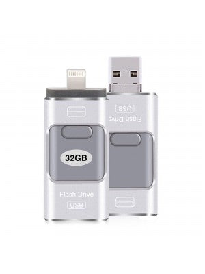 3 in 1 (Type C, Lightning, & USB 3.0 Flash Drive) For Apple, Androids, & Computers-32GB