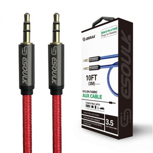 Nylon Fabric Tangle Free Auxiliary Cable=10 FT