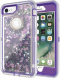Apple IPhone 8/7/6 -Heavy Duty Transparent Protective Floating Glitter Case
