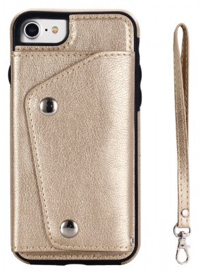 Apple IPhone 8/7/6/ SE(2020)- Snap Leather Wallet Case w/Credit Card Pockets