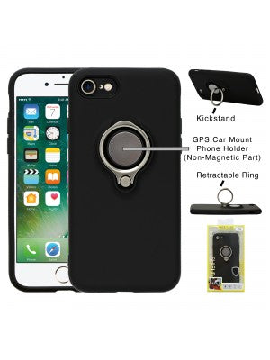 Apple IPhone 8/7/6/ SE(2020)- Magnetic Phone Holder Case w/Ring Kickstand