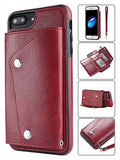 Apple IPhone 8/7/6 PLUS -Snap Leather Wallet Case w/Credit Card Pockets