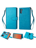 Samsung-Galaxy NOTE 10-Leather Wallet w/9 credit card slots & Removable Phone Case