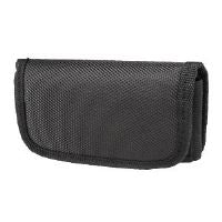 Black Rugged Horizontal Pouch w/Velcro Closure & Metal Clip on Back