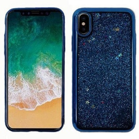 Apple IPhone X/Xs Liquid Glitter & Stars Chrome Case