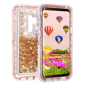 Samsung-Galaxy S9-Transparent Heavy Duty Liquid Glitter Case