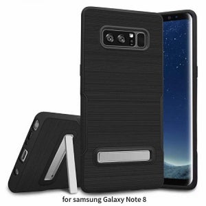 Samsung-Galaxy NOTE 8-Brush Metal Case w/Kickstand