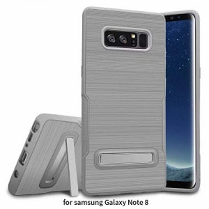 Samsung-Galaxy NOTE 8-Brush Metal Case w/Kickstand