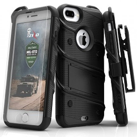 Apple IPhone 8/7/6 PLUS -Zizo Bolt Case-Tempered Glass, Holster, and Lanyard Included