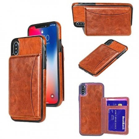 Apple IPhone Xs MAX Folio Flip Leather Wallet Case w/Credit Card Slots