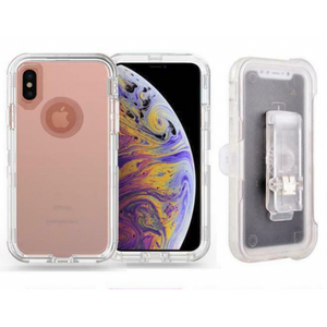 Apple IPhone Xs MAX Heavy Duty Case w/Holster-Clear
