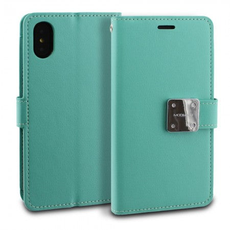 Apple IPhone Xs MAX ModeBlu 2-Pocket Wallet Case-Solid