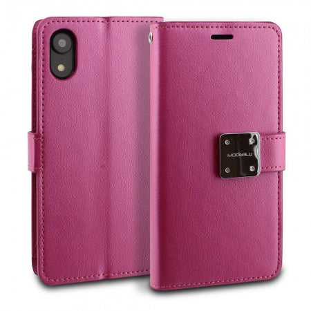 Apple IPhone XR ModeBlu 2-Pocket Wallet Case-Solid