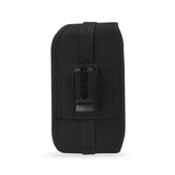 Black Rugged Vertical Pouch w/Buckle Clasp, Velcro Closure & Card Holder Pocket