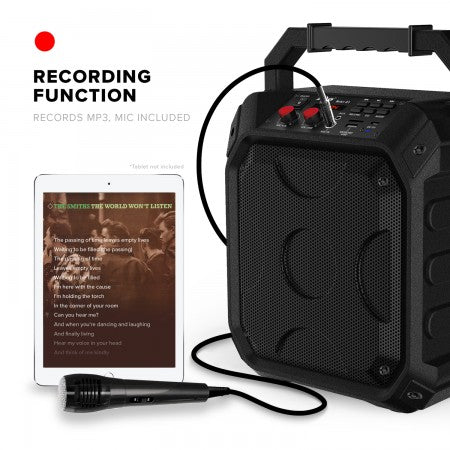 ZIZO ROKR Z1 Portable Bluetooth Speaker w/FM & 15W Output LED Display-Black