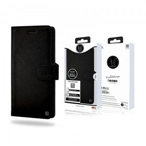 Apple IPhone 8/7/6 PLUS -Unique London Genuine Leather Folio Wallet-Black