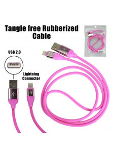Fast Charge Tangle Free Rubberized Cable For IPhones-3 FT
