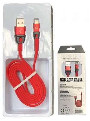 Flat Noodle Braided Woven Fast Charging Lightning USB Cable-For IPhones