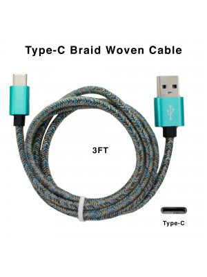 USB Type C Braided Woven Cable-3 FT