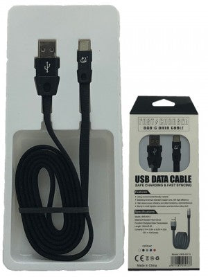 Flat Noodle Braided Woven Fast Charging USB-Type C Cable