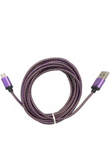 Bling Bling Nylon Braided Micro USB Cable-For Android Devices-9FT