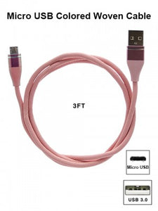 Fast Charge Tangle Free Rubberized Micro USB Cable For Androids-3 FT