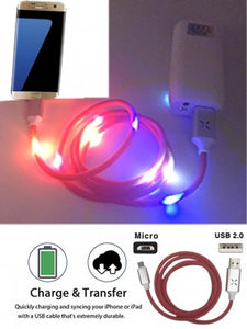LED Visible Flowing Micro USB Fast Charging Cable