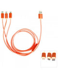 3 in 1 Multi Charging USB Nylon-Compatible With Most All Devices-3 FT