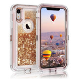 Apple IPhone XR Heavy Duty Transparent Protective Floating Glitter Case