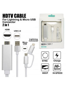 HDTV Cable 2 in 1 For Lightning and USB Connector