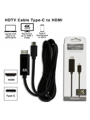 Type-C to HDMI Cable for Smartphones and Laptops with Type-C