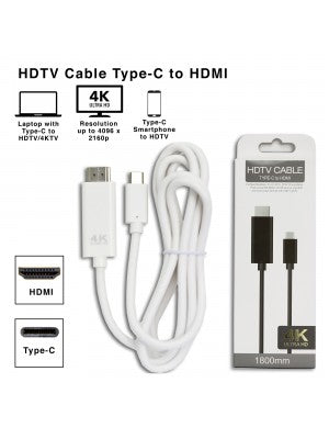 Type-C to HDMI Cable for Smartphones and Laptops with Type-C