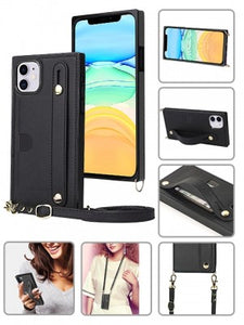 Apple IPhone 11 -Fashion Leather Case w/Card Slot & Wristlet