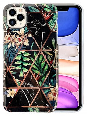 Apple IPhone 11 PRO MAX -Plating Flower Silicone Cases
