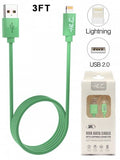 8 Pin Lightning USB Sync+Charger Cable For IPhones-3 FT