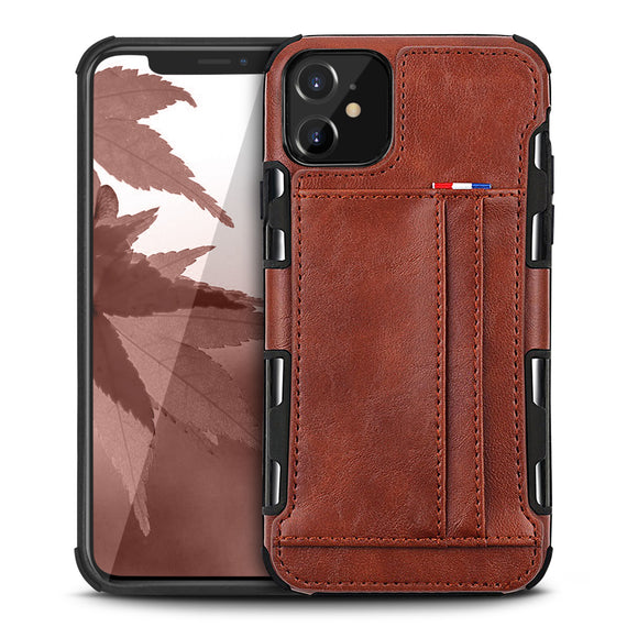 Apple IPhone 11 -Soft Leather Card Holder Wallet Case