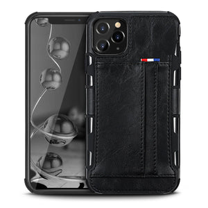 Apple IPhone 11 PRO MAX -Soft Leather Card Holder Wallet Case