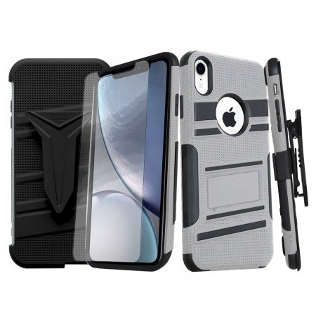 Apple IPhone XR Titan Case w/Holster & Tempered Glass