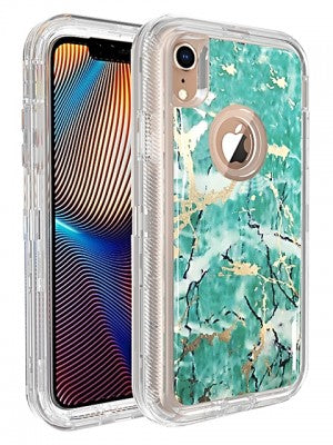 Apple IPhone XR Heavy Duty Marbleized Protective Case