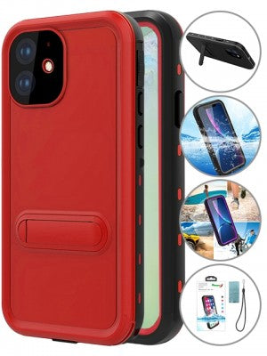 Apple IPhone 11 -Red Pepper Waterproof Case W/Kickstand