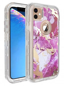 Apple IPhone 11 -Heavy Duty Marbleized Protective Case