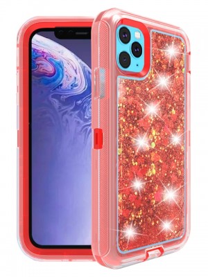 Apple IPhone 11 PRO-Heavy Duty Transparent Protective Floating Glitter Case