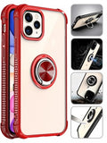 Apple IPhone 11 PRO -Transparent Magnetic Car Mount Phone Holder Case w/Ring
